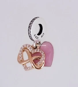 NEW PANDORA Rose Sparkling Infinity Family Forever Heart Charm Pendant 788878C01 - Picture 1 of 5