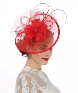 Women Girl Fascinators Hair Clip Hairpin Hat Feather Cocktail Wedding Tea Par... - Picture 1 of 4