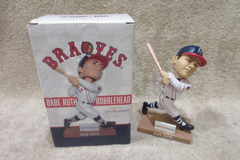 NIB Boston Braves Babe Ruth Homerun Bobblehead Atlanta 2018 Giveaway New In Box Cover