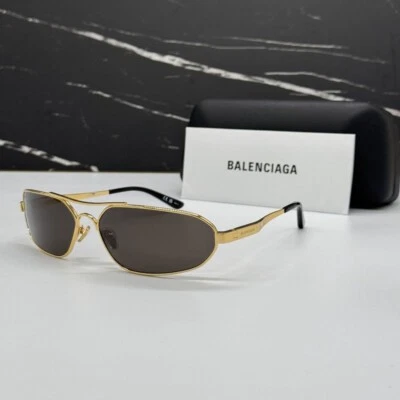 NUEVO BB0227S 001 BALENCIAGA UNISEX DORADO/GRIS HOMBRE BALENCIAGA GAFAS DE SOL Foto 1 de 4