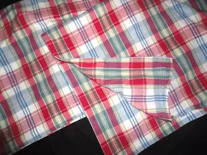 RALPH LAUREN CHAPS SUNDECK PLAID MADRAS BLUE (PAIR) KING PILLOW SHAMSRED 20X36 - Picture 1 of 7