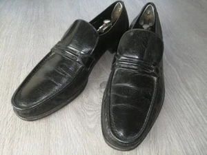 Florsheim mens black leather loafer slip on dress shoes size UK 12 - Picture 1 of 8