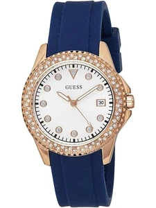 GUESS W1236L2,Ladies Casual,Stainless Steel,Blue Strap,Crystal Accented Bezel - Picture 1 of 2