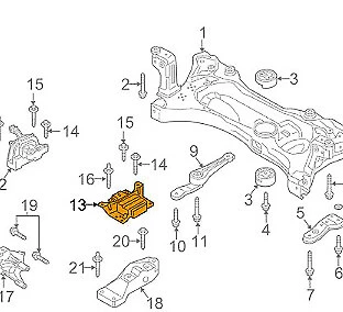 VOLKSWAGEN GOLF ALLTRACK MK7 LEFT ENGINE MOUNT 5Q0199555BL NO DUTY TO 🇺🇸 - Image 1 of 3