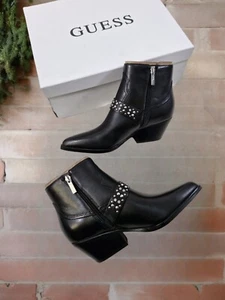 New Guess Women's Black Hermine Ankle Boots Leather Size 3 UK RRP £183 - Picture 1 of 16