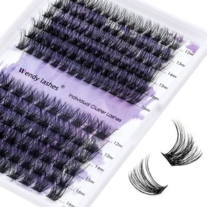 Individual Lashes Lash Clusters D Curl DIY Lash Extension Wide Stem Length Th... - Picture 1 of 7