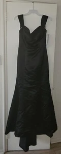 Bill Levkoff Satin Black Sleeveless Bridesmaid Dress - Size 6 - Picture 1 of 7