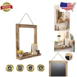 Versatile 20x16 Rustic Brown Wall Mirror - Ideal for Bathroom, Entryway & More - Picture 1 of 8