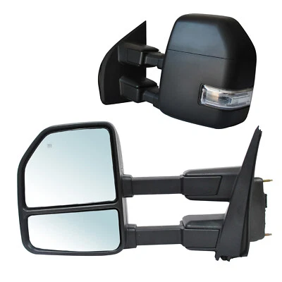 Towing Mirrors For 2017-2020 Ford F-250 Super Duty Power Heated LED Signal LH RH - Image 1 of 4