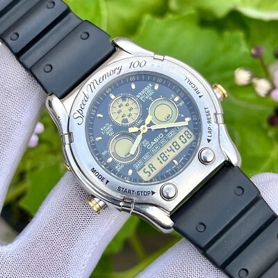Orologio Vintage Casio AW-503 Oceanus Ana/Digi Speed Memory 100 Giappone Uomo Quarzo - Immagine 1 di 4