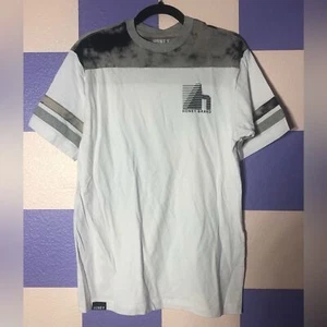 NWOT Gray Tie-Dye Athletic Details on White Tee - Size S - Picture 1 of 4