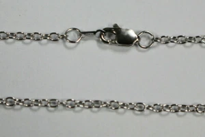 14k 14kt White Gold 16" 18" 20" 24" 1.9mm Cable Chain Lobster Clasp - Picture 1 of 2
