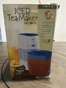 Mr Coffee TM75 Fresh Ice Tea Maker Blue And White NO PITCHER Tested - Picture 1 of 9