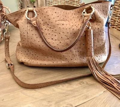 G.I.L.I. Bolso de hombro de cuero genuino marrón con correa ajustable para mujer Foto 1 de 4