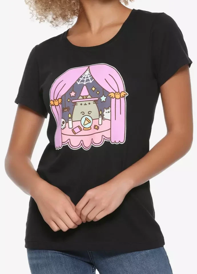 Pusheen The Cat WITCH - FORTUNE TELLER - HALLOWEEN Girls T-Shirt NWT Official - Image 1 of 1