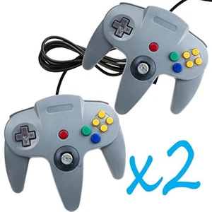 Lot Of 2 N64 Controller Game System For Nintendo 64 N64 Grey Gray - Picture 1 of 4