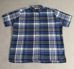 Vintage L.L.Bean Cool Weave Plaid Flannel Button Up Shirt XL Preppy USA Made 80s - Picture 1 of 6