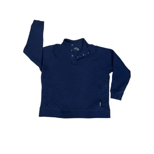 Eddie Bauer Pullover Erwachsene XL blau gesteppt 1/4 Knopf Langarm Pulli - Freizeit - Bild 1 von 10
