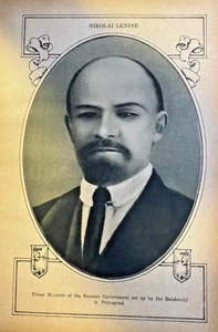 1918 Vintage Illustration Nikolai Lenin Prime Minister of Russia - Picture 1 of 1