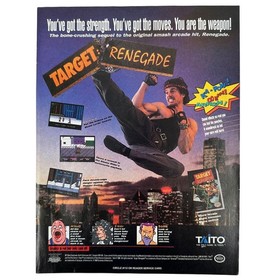 Target Renegade Nintendo Game Taito NES Vintage Magazine Print Ad 1990