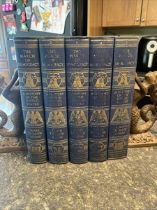 The March of Democracy History Of The US By James Truslow Adams 1932-34 1st Edit - Imagen 1 de 24