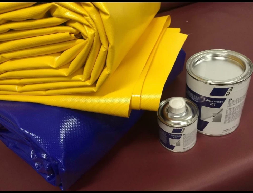 GT - PLANEN LKW-Plane / Abdeckplane / 3,2 x 3,0m • Blau & Gelb • 900g/m² / Dualgassen Pferde