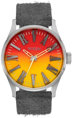 Nixon Nirvana Sentry Leather 42mm Quartz 100M WR Men's Watch Suede A1418-5274-00 - Image 1 of 4