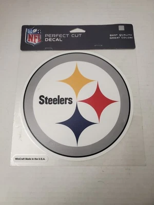 Calcomanía de corte perfecto de los Pittsburgh Steelers. "Calcomanía adhesiva redonda de 7""" Foto 1 de 4