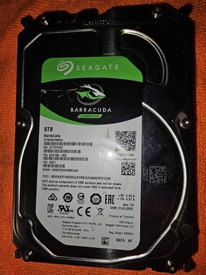 Seagate BarraCuda 8TB Internal HDD 3.5in SATA 6 Gb/s 5400 RPM (ST8000DM004) - Image 1 of 4