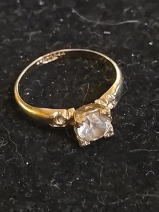 Vintage C & C 1/30 14K RGP Gold Band Cubic Zirconia Ring Size 8 1950's - Picture 1 of 9