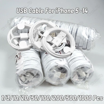 Bulk Lot USB Fast Charger Cable Cord For iPhone 11 12 13 14 Pro Max 6 7 8 X XR  - Image 1 of 4