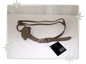 Ceinture Fantaisie Simili Cuir Taupe E. FERRI Taille M Neuve - Imagen 1 de 3