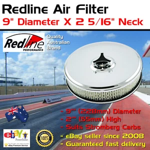 Nuevo filtro de aire Redline limpiador 9" diámetro X 2 5/16" traje de cuello Stromberg - Imagen 1 de 1