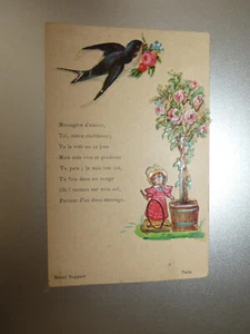 carte Fantaisie hirondelle messagere d'amour toi notre confidente va la voir - Bild 1 von 1