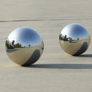 Espejo de acero inoxidable esfera hueca bolas redondas astilla pulida adorno de jardín - Imagen 1 de 25