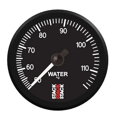 Stack 50-115 Deg C Water Temperature Gauge 52mm Mechanical Black Face ST3107 - Image 1 of 1