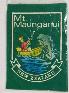 Mt. Maunganui New Zealand Vintage Printed Felt Square Patch Travel Souvenir New - Picture 1 of 1