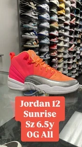 NIKE AIR JORDAN 12 RETRO OG SUNRISE SZ 6.5Y AUTHENTIC VTG BOX 510815 601 PINK - Picture 1 of 5