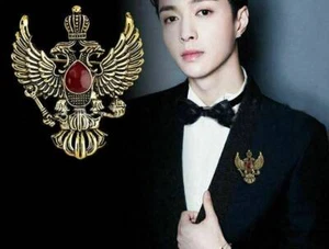 Stunning vintage look gold plated double eagle design brooch broach pin b40 - Picture 1 of 5