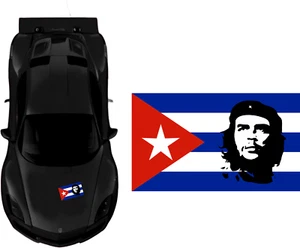 Che Guevara Flagge Aufkleber Fahne Motorhaube PKW Flagge 44x27cm MHF - Picture 1 of 7