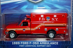 FORD F-350 F.D.N.Y. LOGISTICAL SUPPORT AMBULANCE - 1/64 scale by GREENLIGHT - Picture 1 of 6