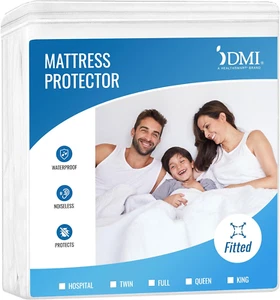 DMI Waterproof Mattress Protector, White, 36X80X6 Inch, Noiseless Plastic - Picture 1 of 12