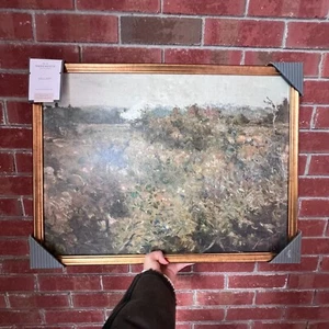 TARGET THRESHOLD STUDIO MCGEE LANDSCAPE STUDY FRAME WALL CANVAS ANTIQUE GOLD - Picture 1 of 4
