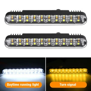 2X 30 LED Daytime Running Light Driving Fog Turn Signal Lamp Strip DRL Car Truck - Imagen 1 de 11