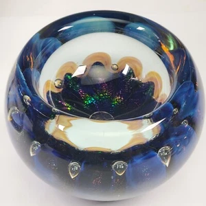 ROBERT EICKHOLT signed sea urchin ocean jelly fish diochric art glass bowl - Picture 1 of 8