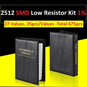 2512 Sample Book 1% SMD Low Resistors Assortment Kits Component 27 Values 675pcs - Picture 1 of 8
