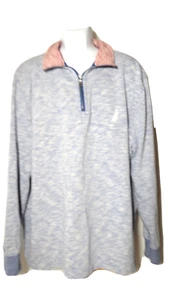 NAUTICA BLUE ZIP SWEATER SWEATSHIRT PULLOVER XL PINK COLLAR Long Sleeved - Picture 1 of 5