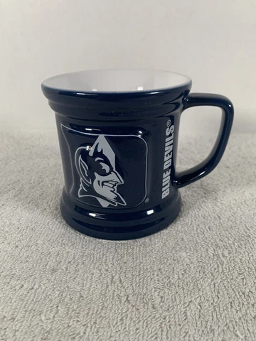 Duke Blue Devils Blue Ceramic Coffee Cup Mug Raised Embossed Mascot 12 fl oz Cover