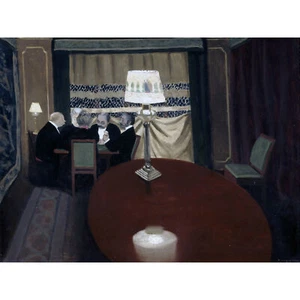 Felix Vallotton Das Pokerspiel Kunstplakat Großer Leinwanddruck 46x61 cm - Bild 1 von 5