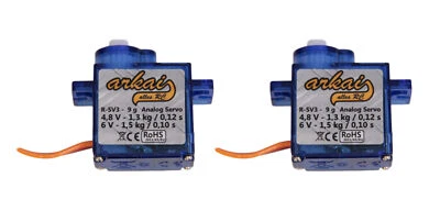 2 Stk. Micro Servo mit JR Stecker 9g ideal für Park-/Slowflyer, Segler und Boote - Bild 1 von 2